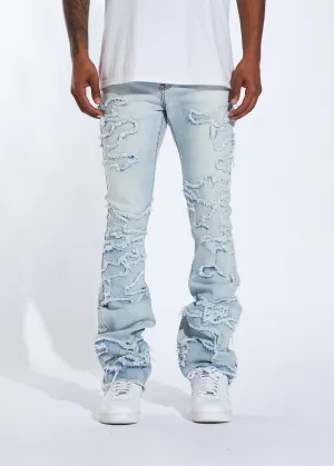 Raven Stacked Denim (Light Blue Distress)