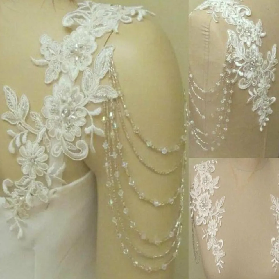 Removable Lace Wedding Dress Top Bridal Straps for Strapless Dress