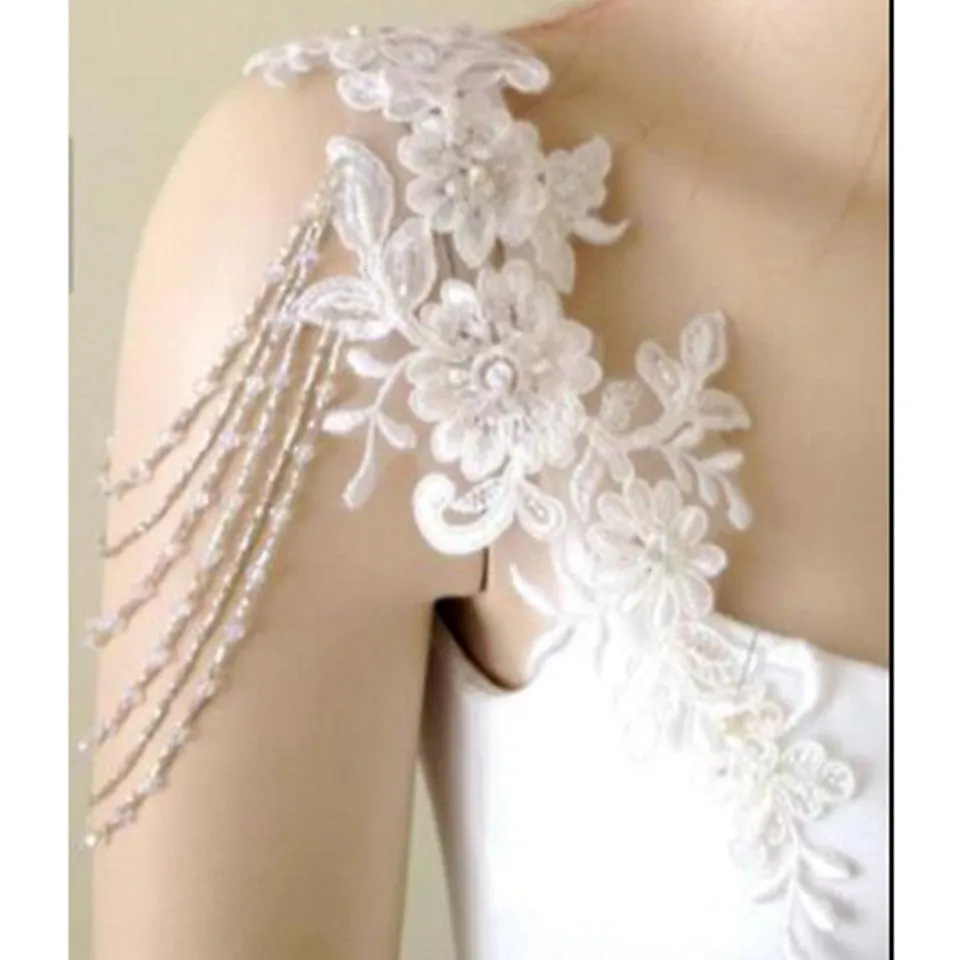 Removable Lace Wedding Dress Top Bridal Straps for Strapless Dress