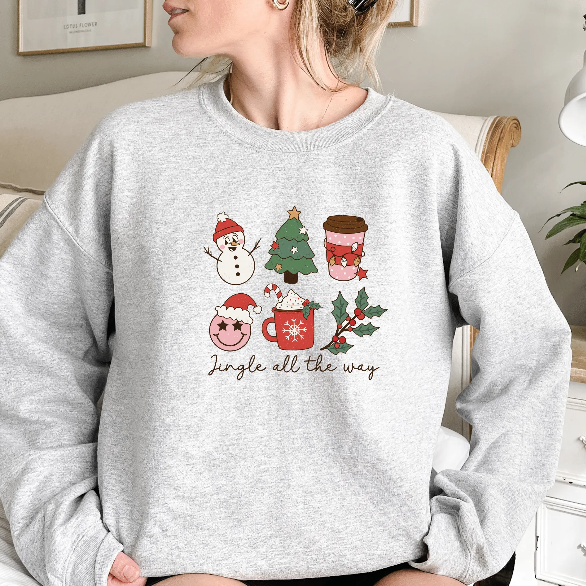 Retro Style Christmas Sweatshirt - Jingle All The Way