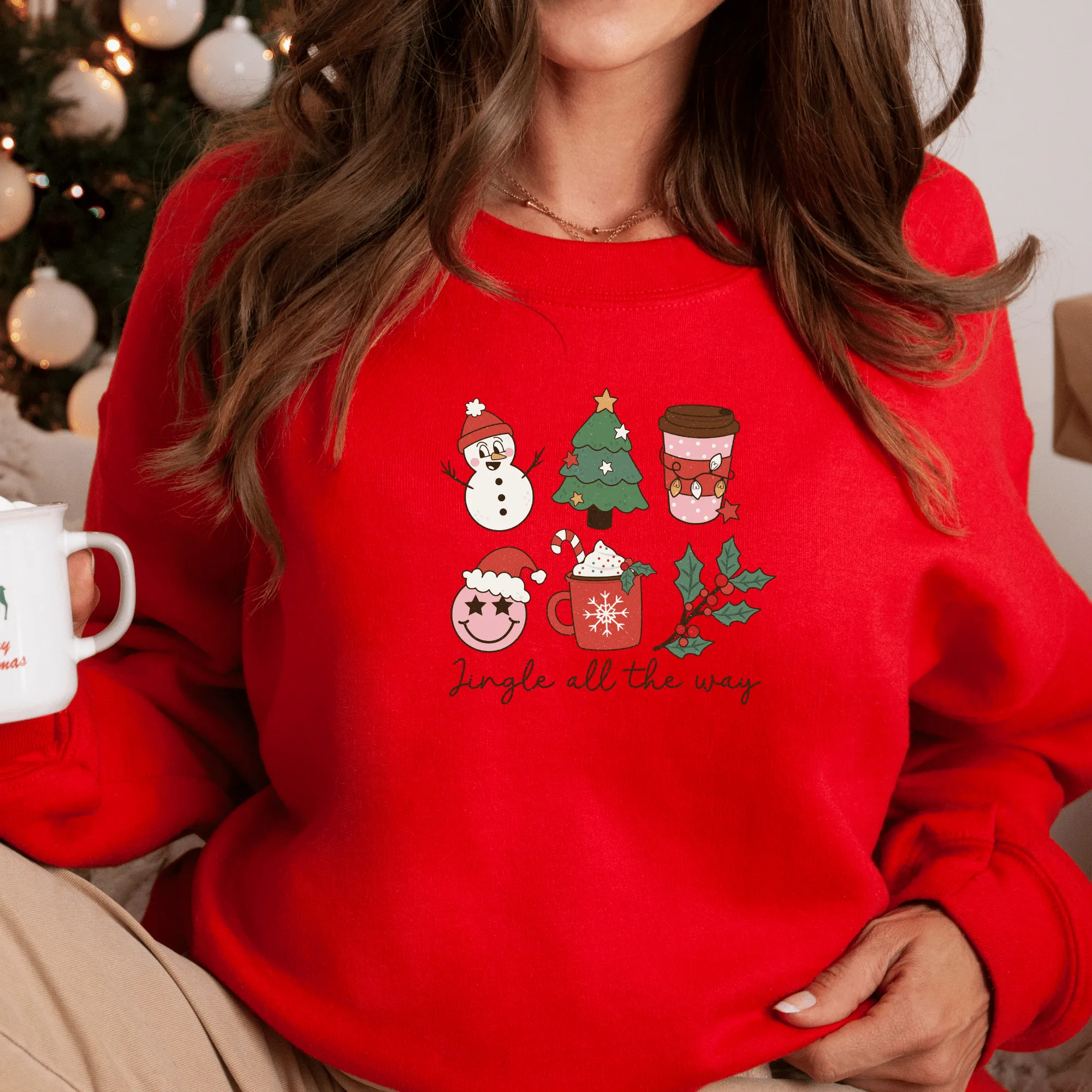 Retro Style Christmas Sweatshirt - Jingle All The Way