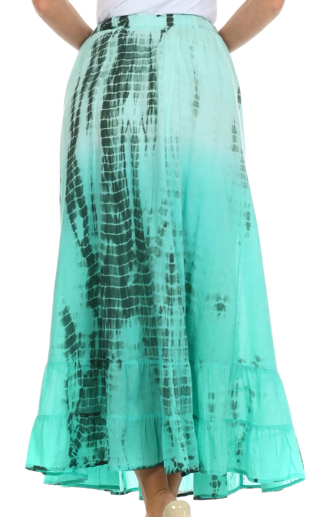 Sakkas Harmony Tie Dye Peasant Boho Skirt