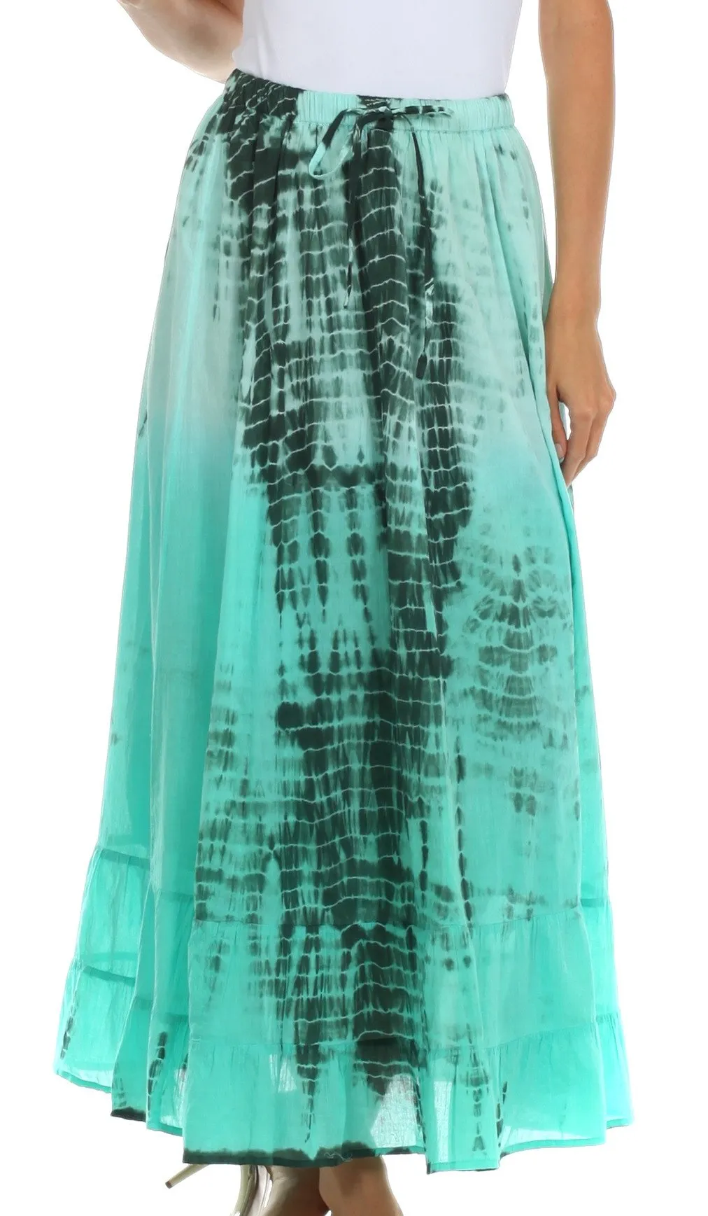 Sakkas Harmony Tie Dye Peasant Boho Skirt