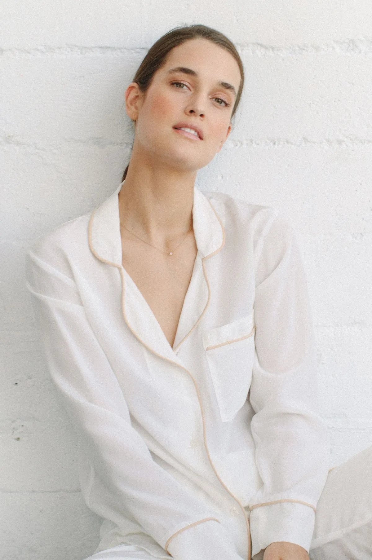 Silk Boyfriend Shirt: Ivory