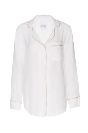 Silk Boyfriend Shirt: Ivory