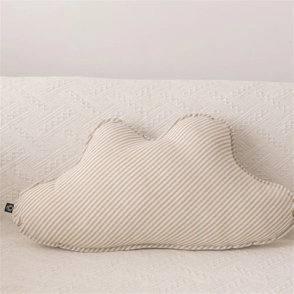 SINOTAO  -  Cotton Linen Throw Pillow Striped  Sofa Cushion Living Room Home Decoration Pillow Office Chair Waist Rest Pillow Birthday Gifts