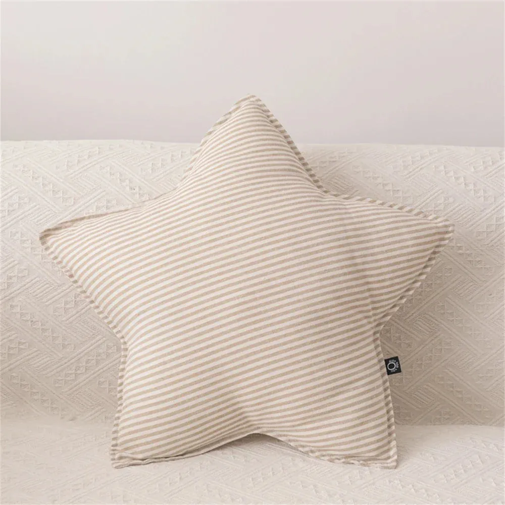 SINOTAO  -  Cotton Linen Throw Pillow Striped  Sofa Cushion Living Room Home Decoration Pillow Office Chair Waist Rest Pillow Birthday Gifts