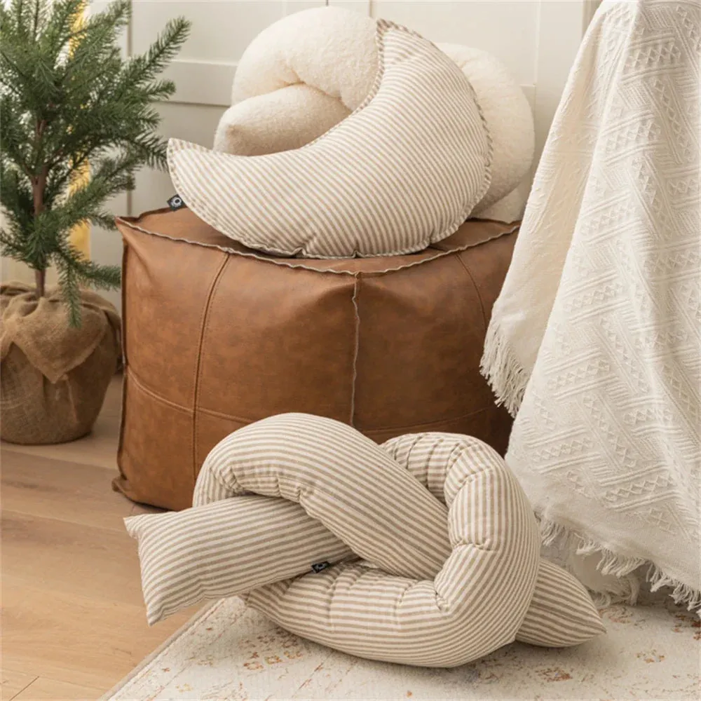 SINOTAO  -  Cotton Linen Throw Pillow Striped  Sofa Cushion Living Room Home Decoration Pillow Office Chair Waist Rest Pillow Birthday Gifts