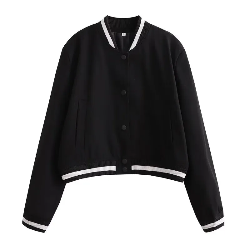 Smooth Finish Retro Bomber Jackets for Women