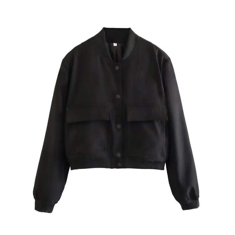 Smooth Finish Retro Bomber Jackets for Women