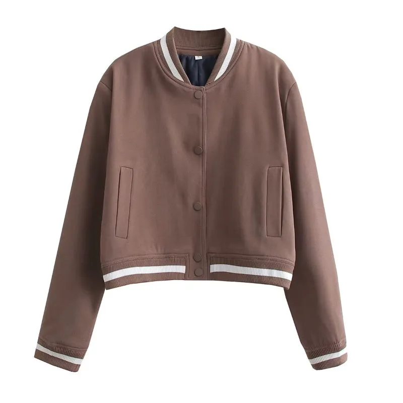 Smooth Finish Retro Bomber Jackets for Women