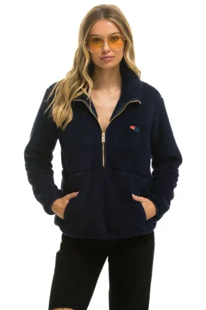 TEDDY UNISEX HALF ZIP JACKET - NAVY