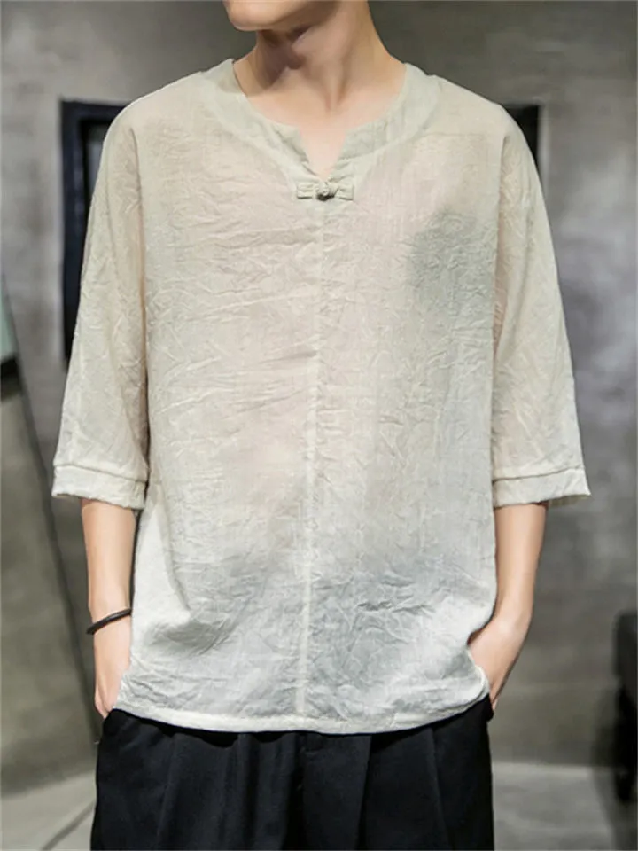 Thin Round Neck Solid Color Half Sleeve T-Shirts