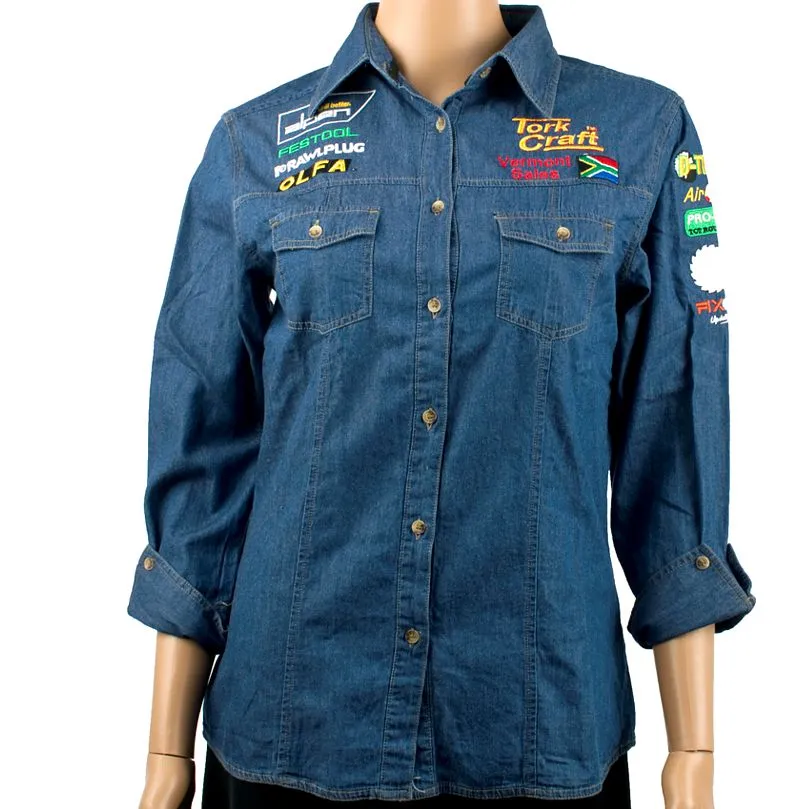 TORK CRAFT VERMONT LADIES LONG SLEEVED DENIM SHIRT 2XL TC00724