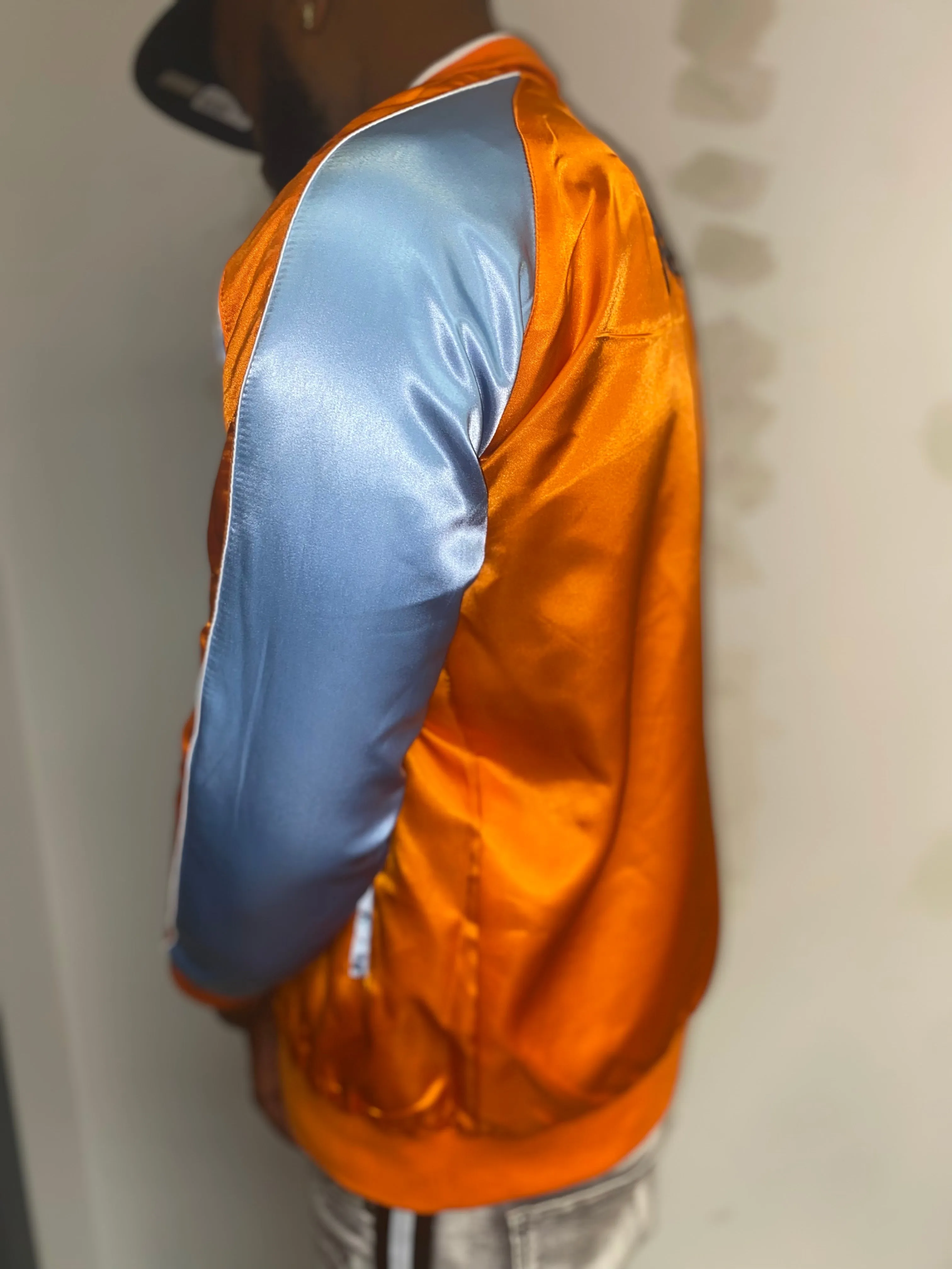 Trillest Reversible Bomber Jacket - Orange/Blue/White