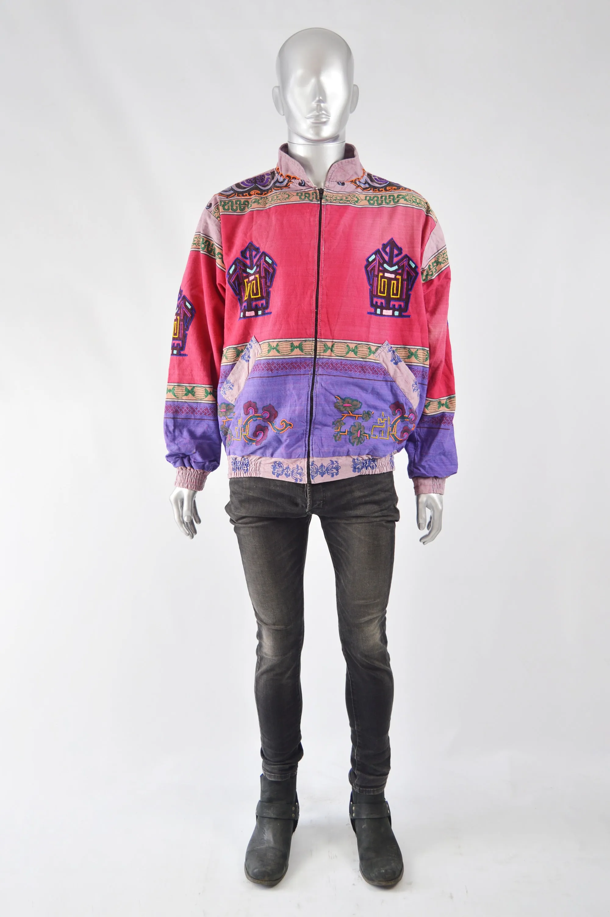 Vintage Mens Handmade Nepalese Embroidered Jacket, 1980s