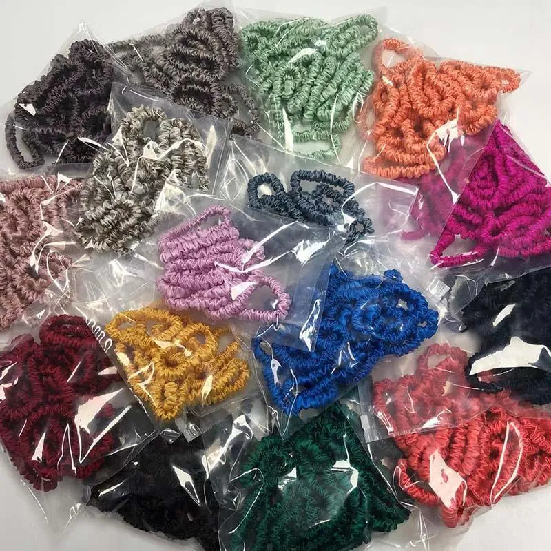 Wholesale silk scrunchies mini - mix color