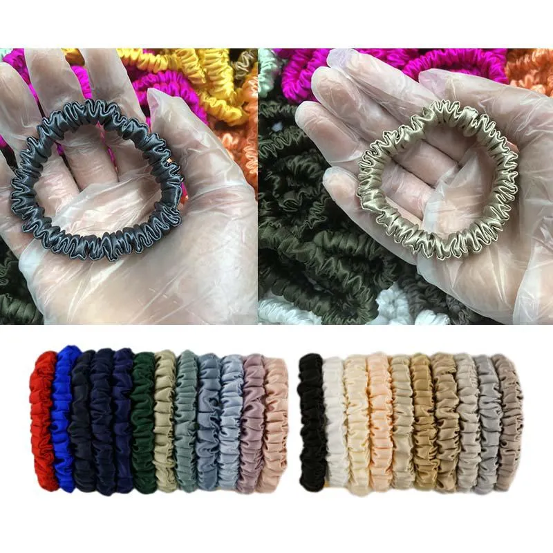 Wholesale silk scrunchies mini - mix color