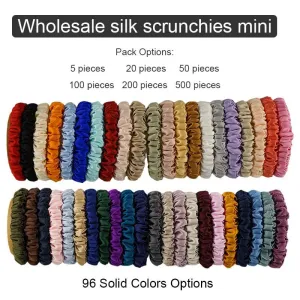 Wholesale silk scrunchies mini - mix color