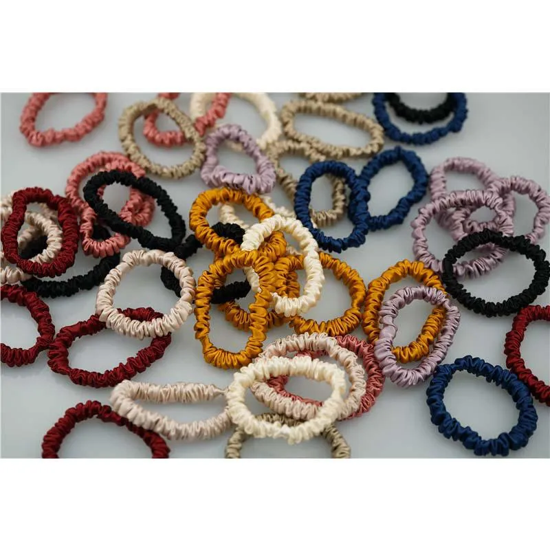 Wholesale silk scrunchies mini - mix color