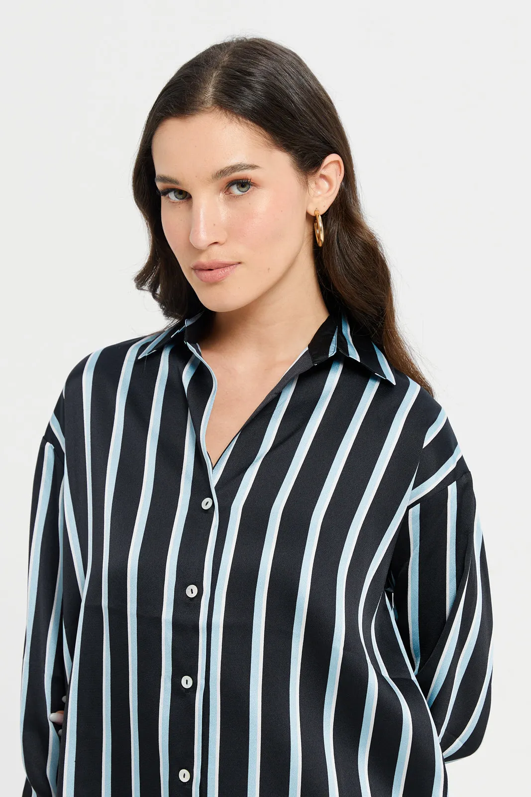 Women Assorted Striped Oversized Shirt