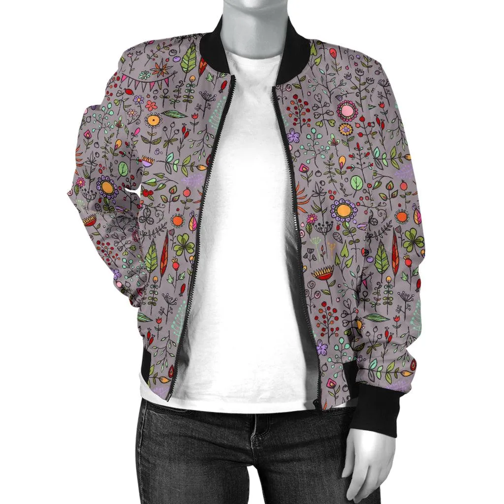 Women Floral Bomber Jacket