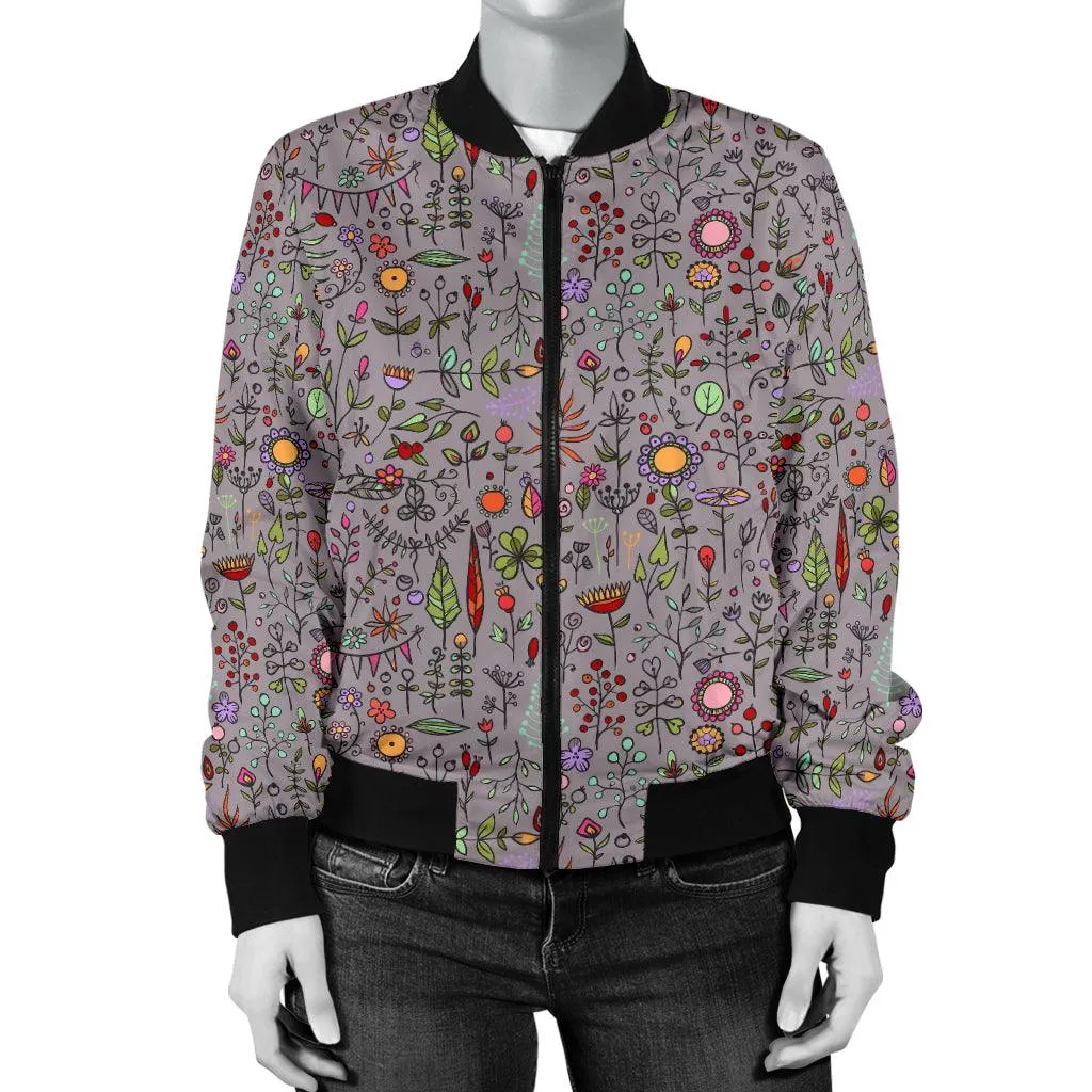 Women Floral Bomber Jacket