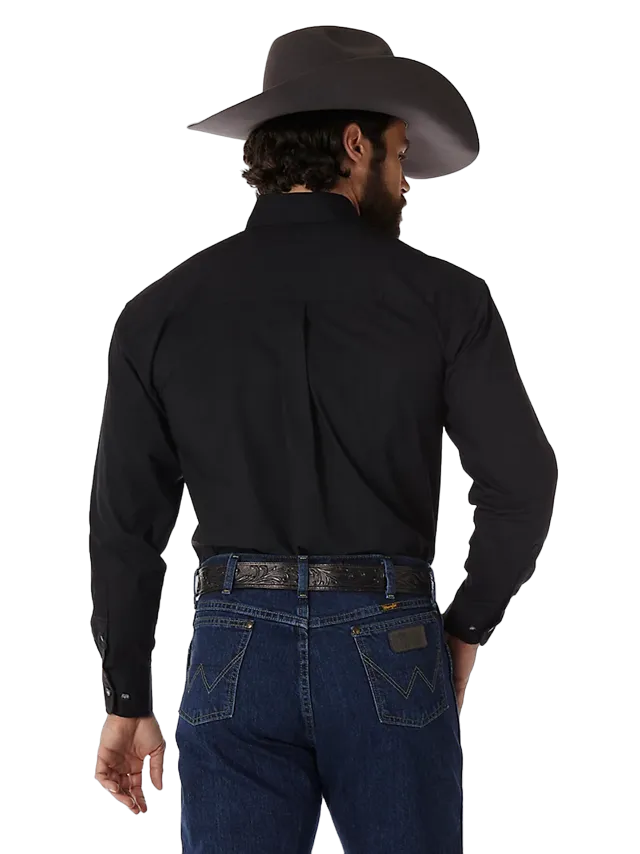 Wrangler Men's George Strait Solid Black Shirt