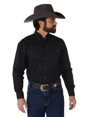 Wrangler Men's George Strait Solid Black Shirt