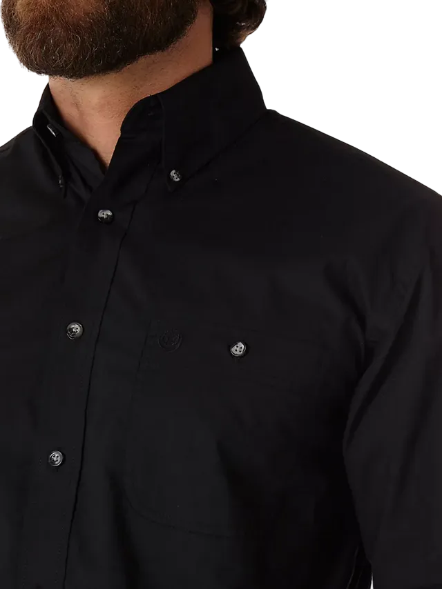 Wrangler Men's George Strait Solid Black Shirt